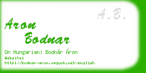 aron bodnar business card
