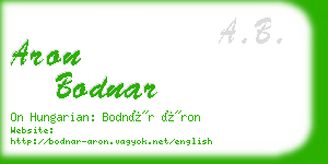 aron bodnar business card